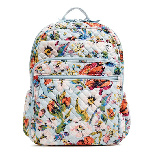 Vera Bradley XL Campus Backpack Sea Air Floral, front view. 900