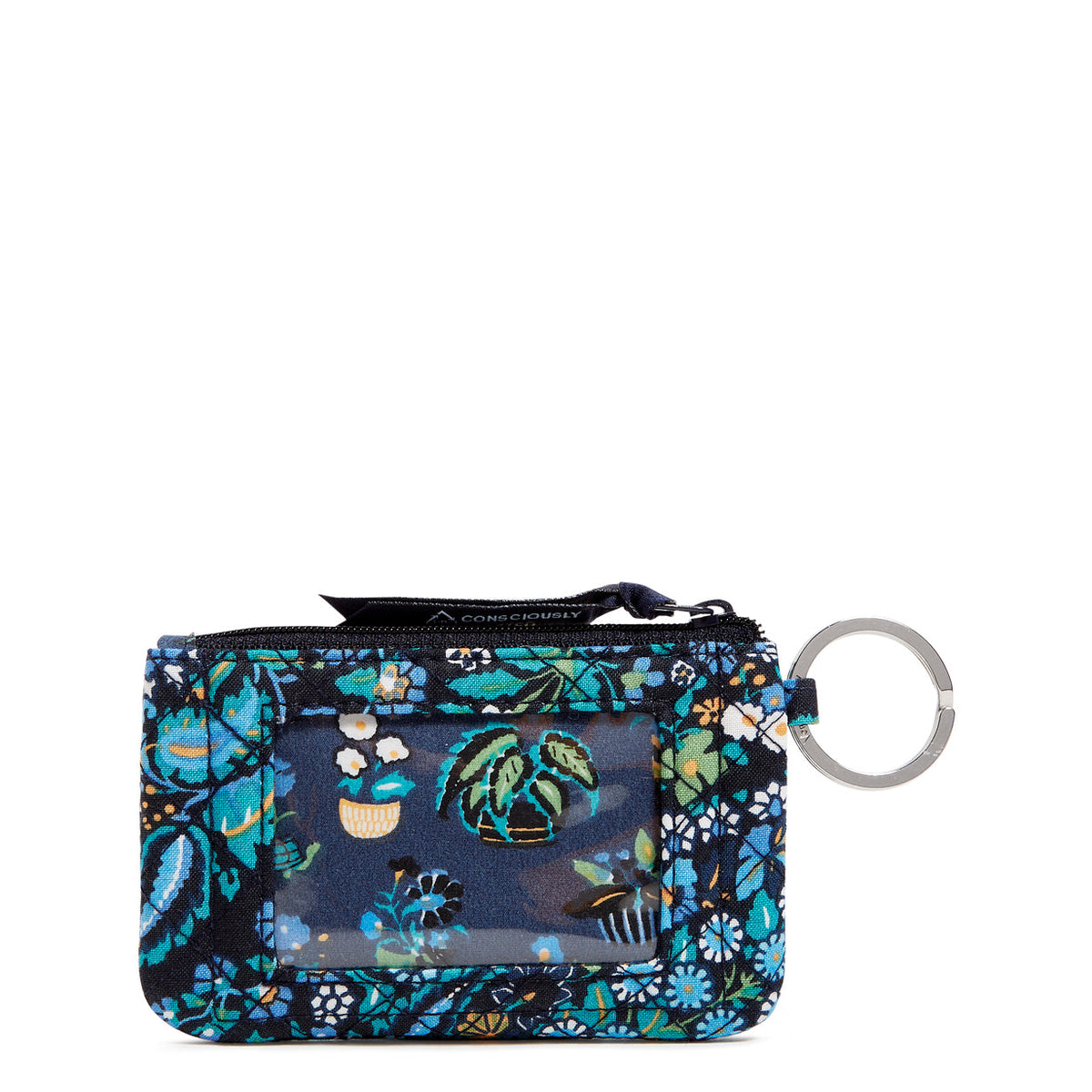 A Vera Bradley zip ID case.