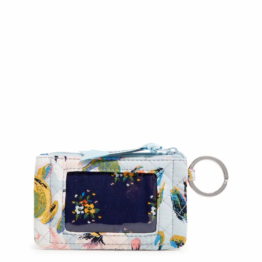 Zip ID Case Sea Air Floral - Front view with ID window.