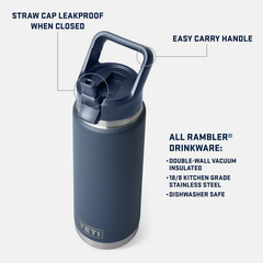 Rambler 26 Oz Water Bottle With Straw Cap