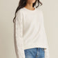 Mosaic Knit Eyelet Sweatshirt