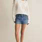 Mosaic Knit Eyelet Sweatshirt