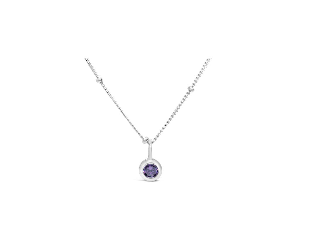 Stia February Birthstone Necklace Silver