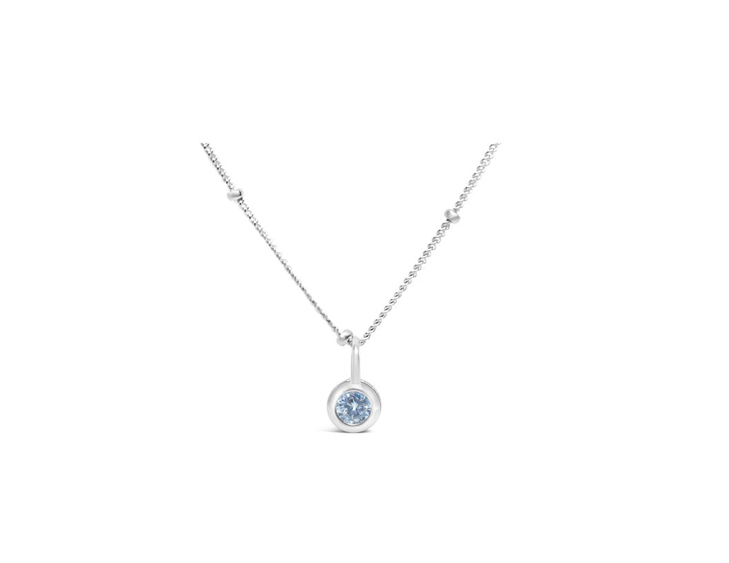 Stia April Birthstone Necklace Silver