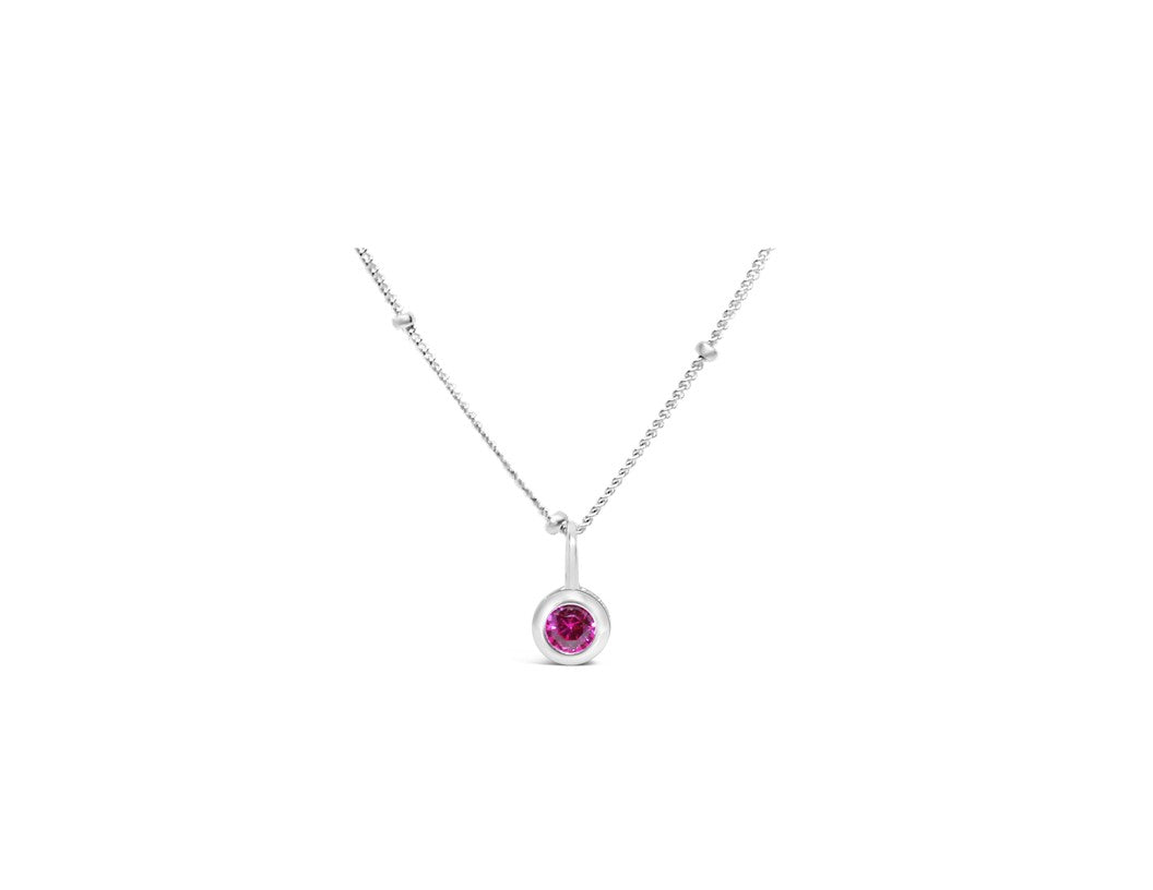 Stia July Birthstone Necklace Silver