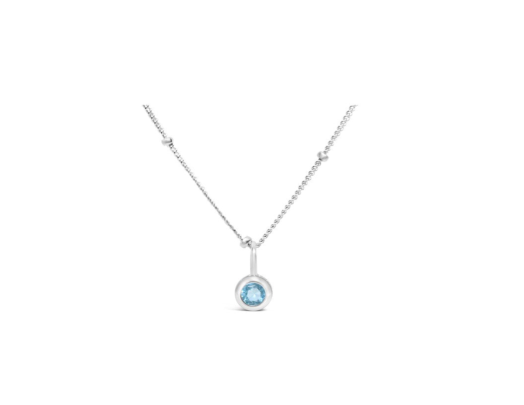 Stia March Birthstone Necklace - Silver