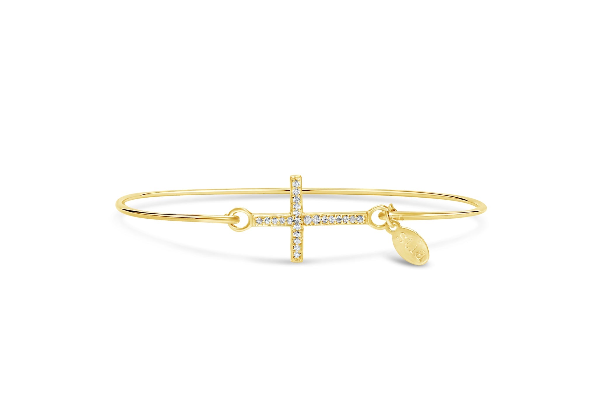 Stia Pave Icon Bracelet Cross Gold