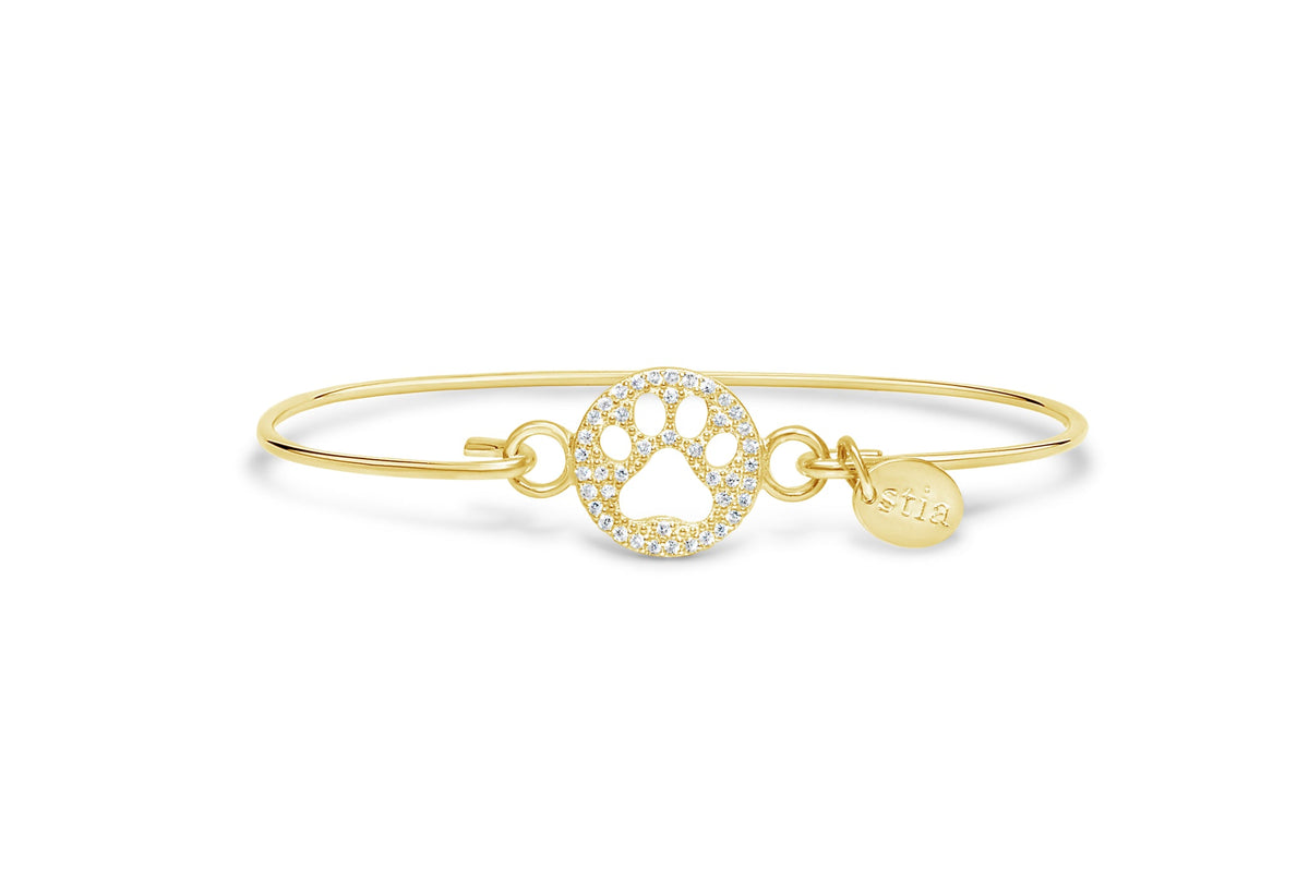 Stia Pave Icon Bracelet Paw Gold