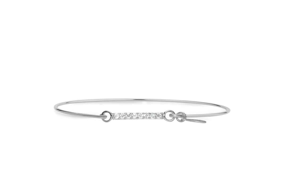 Stia Pave Icon Bracelet Bar Silver