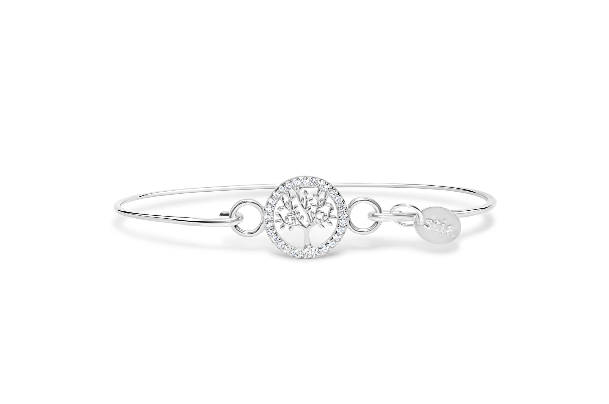 Pave Icon Bracelet Tree of Life Silver