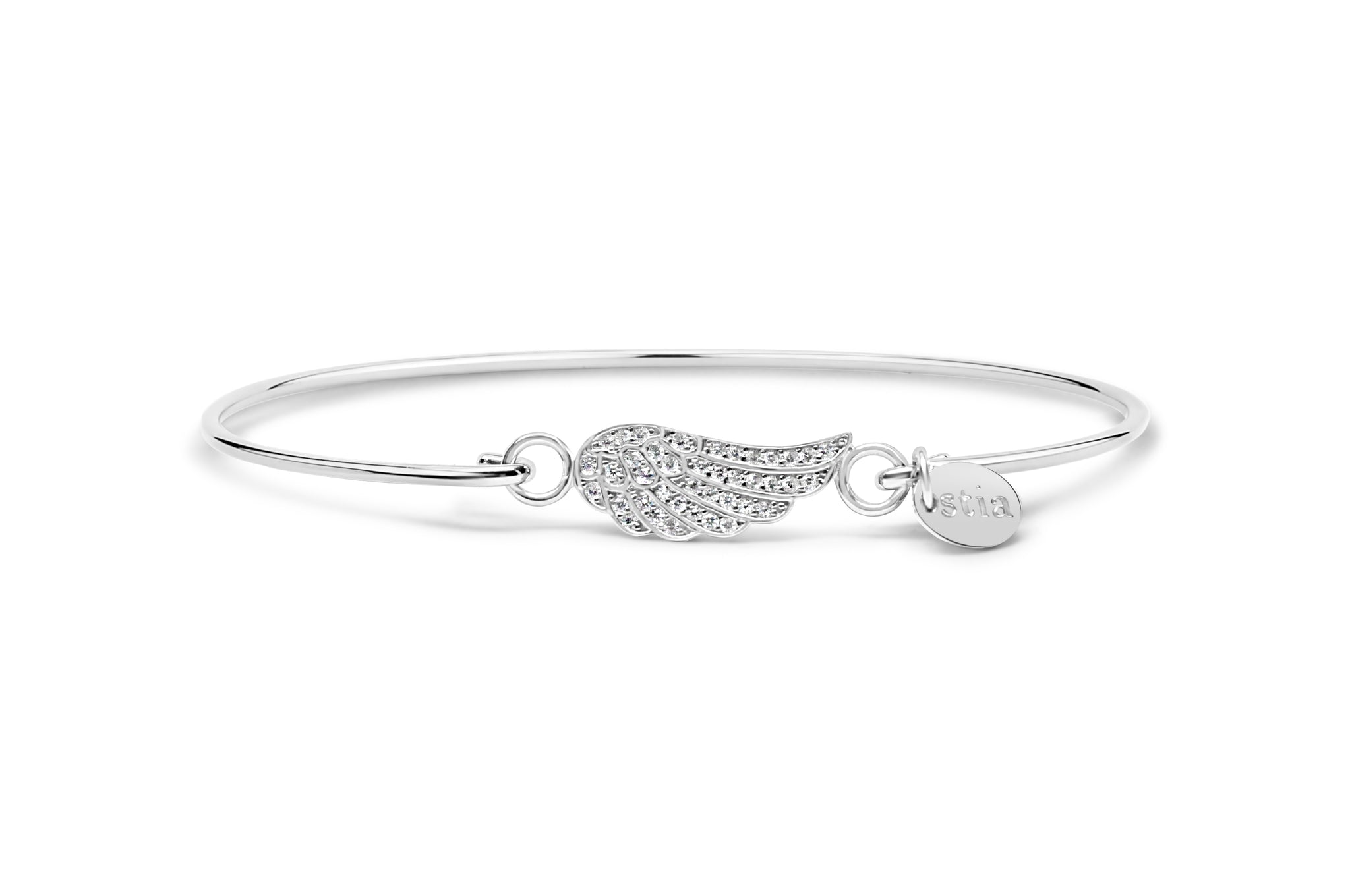 Pave Icon Bracelet Pave Wing Silver