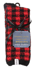 Simply Southern Soft Socks Pattern- Plaid Red