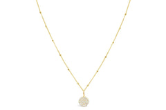 Stia Charm & Chain Necklace Pave Disk - Gold