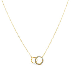 Stia Dainty Double Circle Necklace Gold