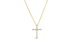 Stia Prong Cross Slider Necklace Gold