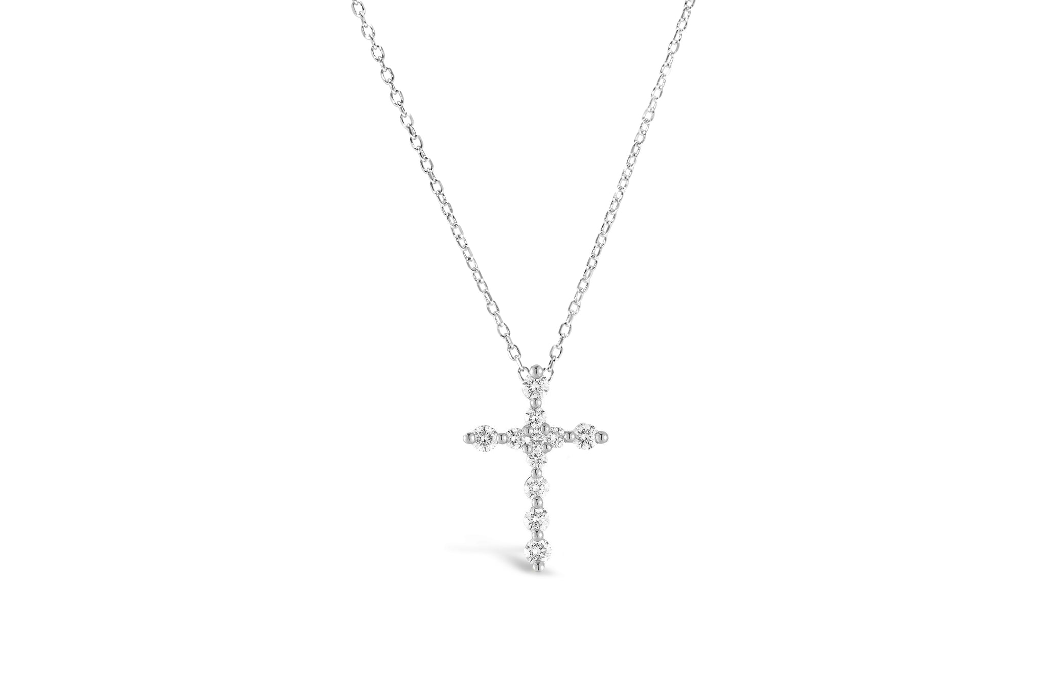 Stia Prong Cross Slider Necklace Silver