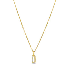 STIA Elongated Drop Link Necklace - Gold