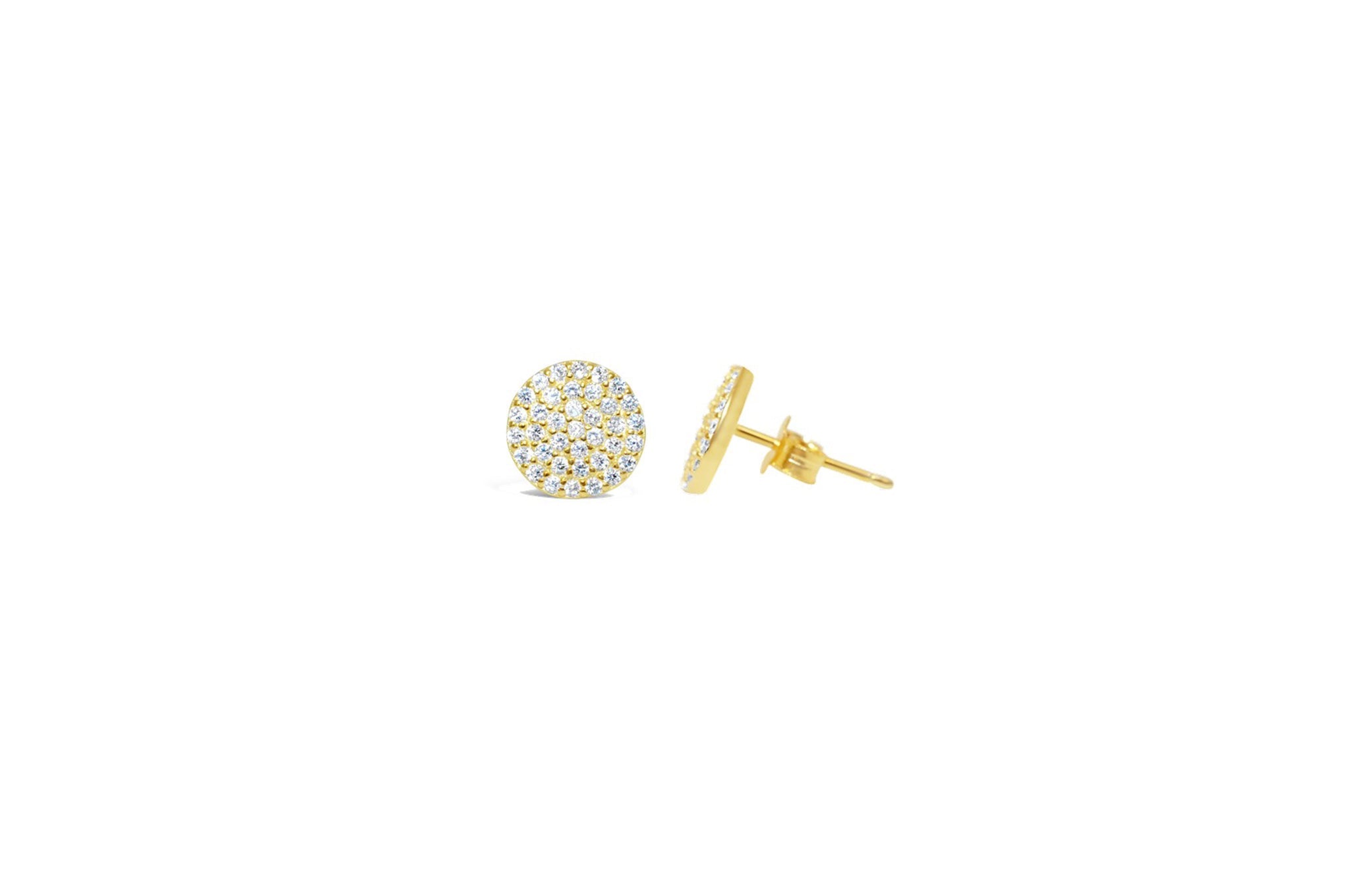 Stia Pave Disk Earring Gold