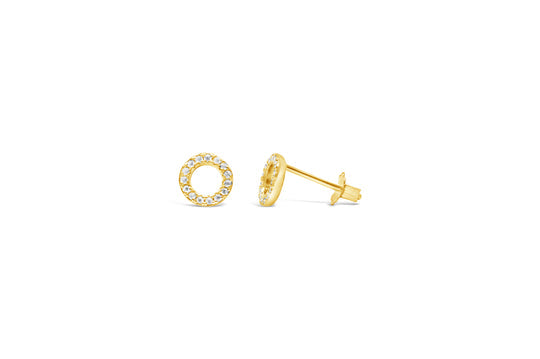 Stia Pave Circle Stud Earring - Gold