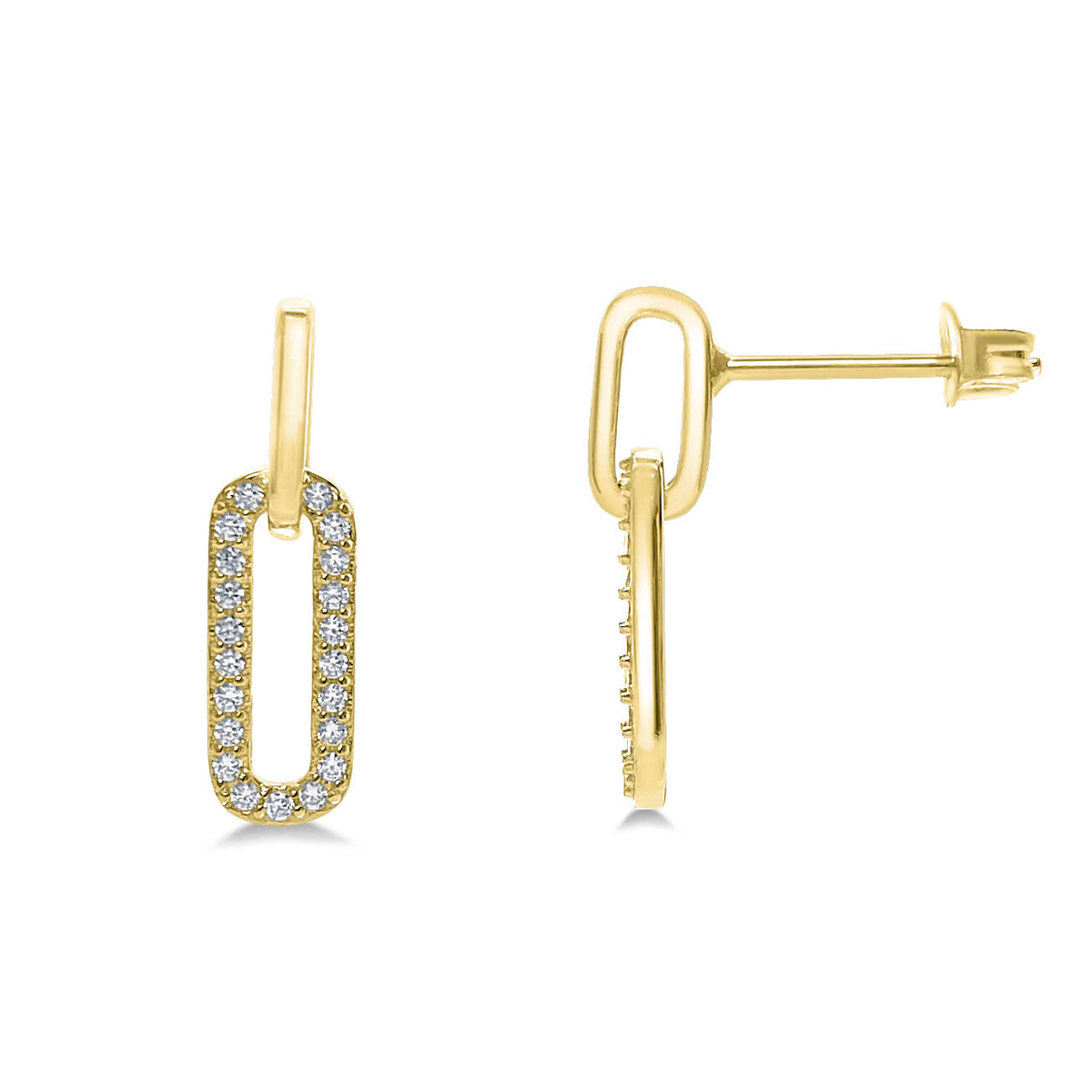 Stia Elongated Drop Link Post Earring Gold