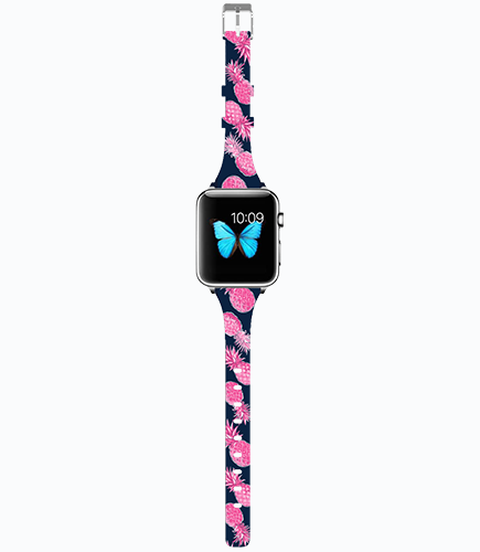 A Simply Southern Pine Watch Band. With pink pineapples.