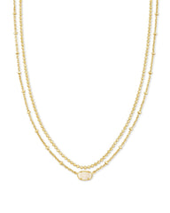 Kendra Scott Emilie Multi Strand Necklace Gold Iridescent Drusy