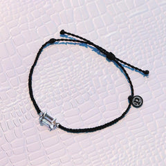Pura Vida Mermaid Quartz Crystal Charm Black Bracelet