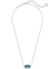 Elisa Silver Pendant Necklace In London Blue full view