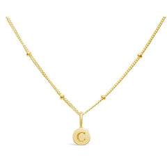 Stia Mini Disk Letter Necklace "C" Gold