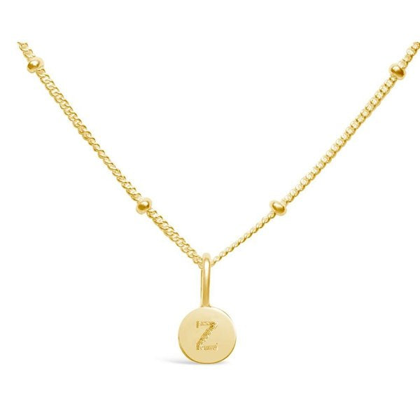 Stia Mini Disk Letter Necklace "Z" Gold