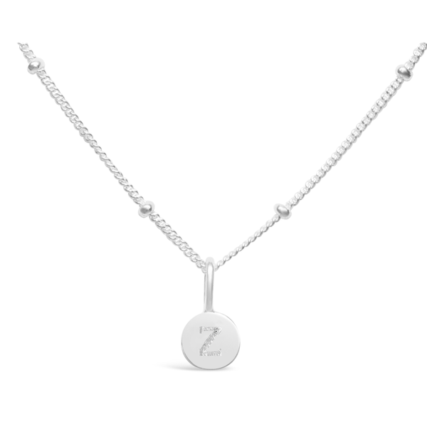 Stia Mini Disk Letter Necklace - "Z" Silver