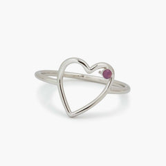 Sweetheart Stone Ring Silver 