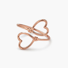 Heart Wire Wrap Ring Rose Gold 