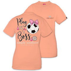 The front and back of a Women's 'Play Like A Boss'  Short Sleeve Tee