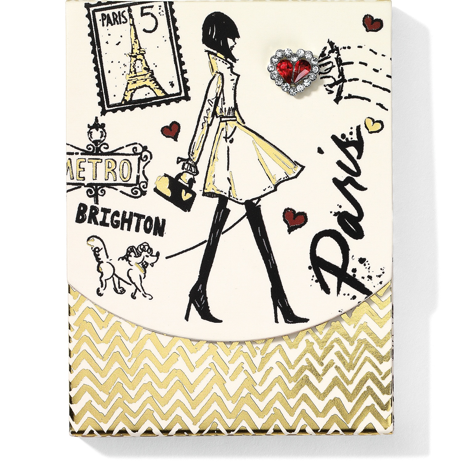 Fashion Passport Brooch Notepad Front View