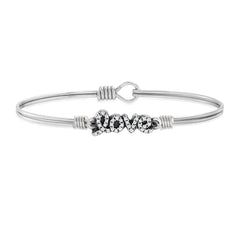 Love Bangle Bracelet in Pave Crystal Silver