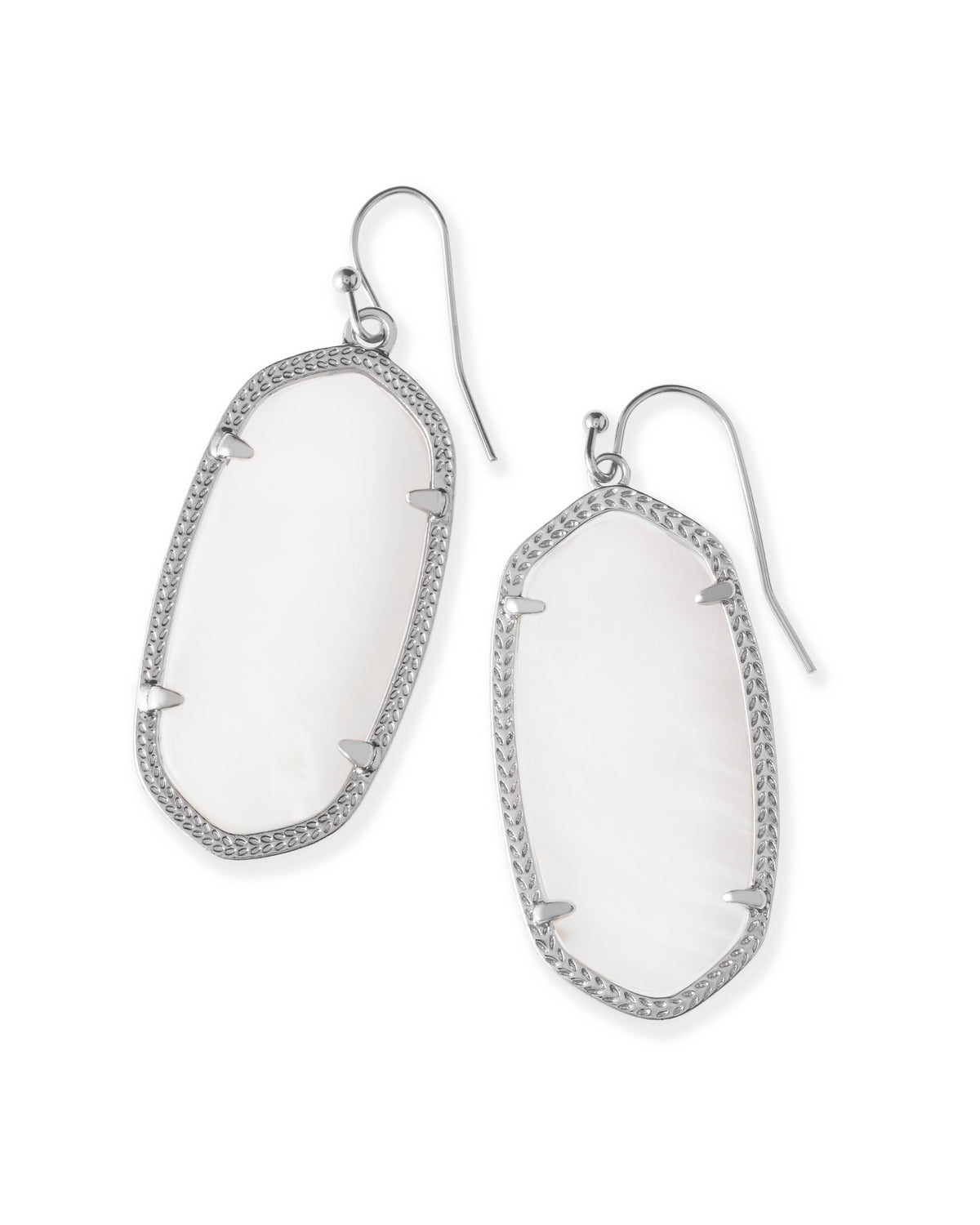 Elle Rhodium White Earrings