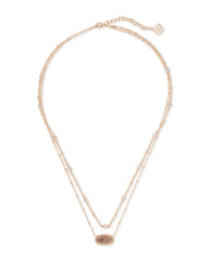 Elisa Rose Gold - Rose Gold Drusy Multi Strand Necklace 