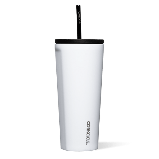 Corkcicle Gloss White Cup with Straw 900