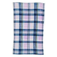 A Vera Bradley Plush Throw Blanket In Amethyst Plaid Pattern.