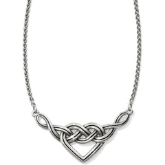 Interlok Silver V Heart Necklace