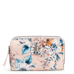 RFID Turnlock Wallet Peach Blossom Bouquet
