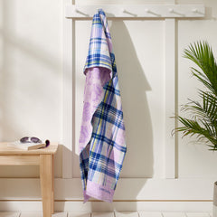 Double Sided Beach Towel In Amethyst Plaid
