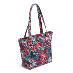 Small Vera Tote Cabbage Rose Cabernet Side View