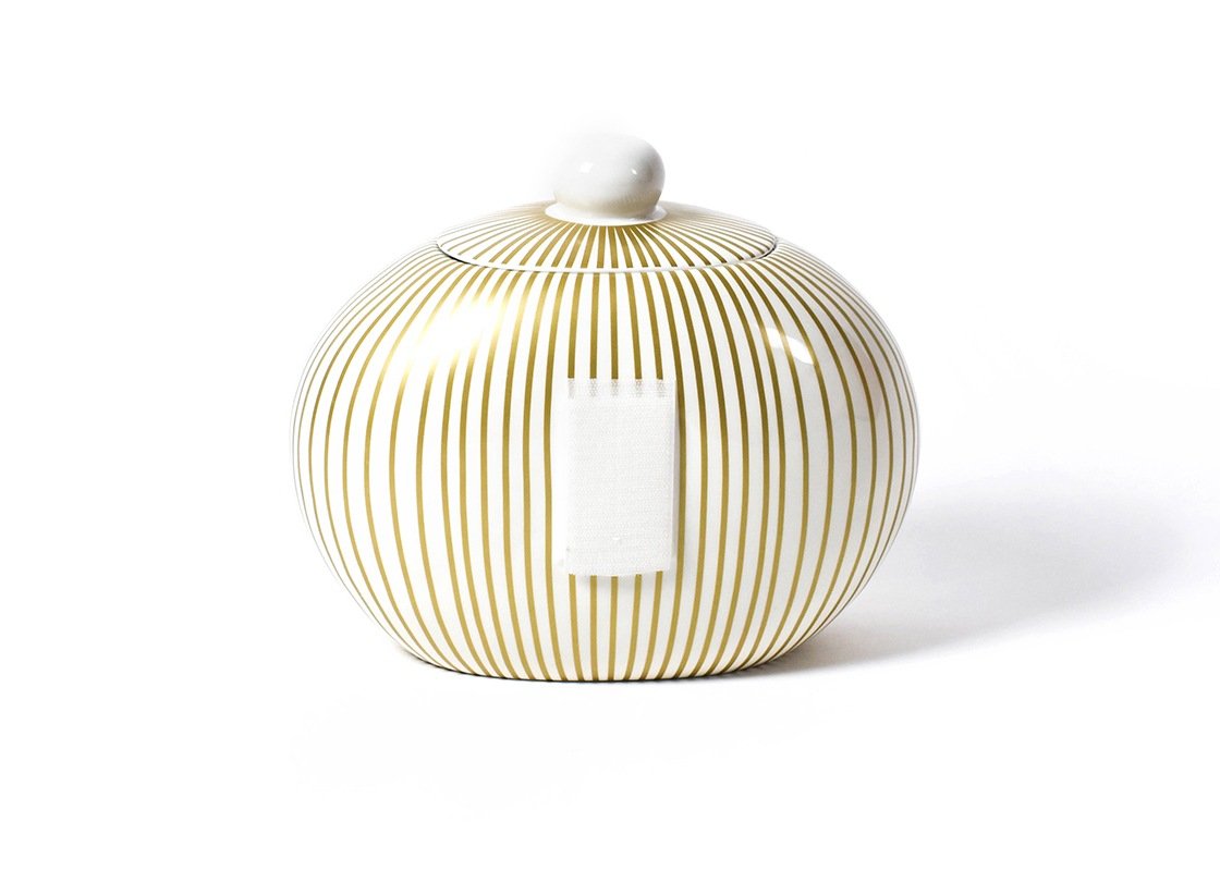 Gold Stripe Big Cookie Jar