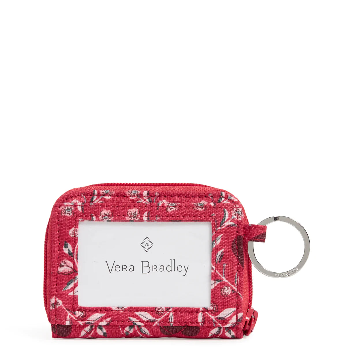 RFID Petite Zip-Around Wallet In Imperial Hearts Red - Image 1 - Vera Bradley