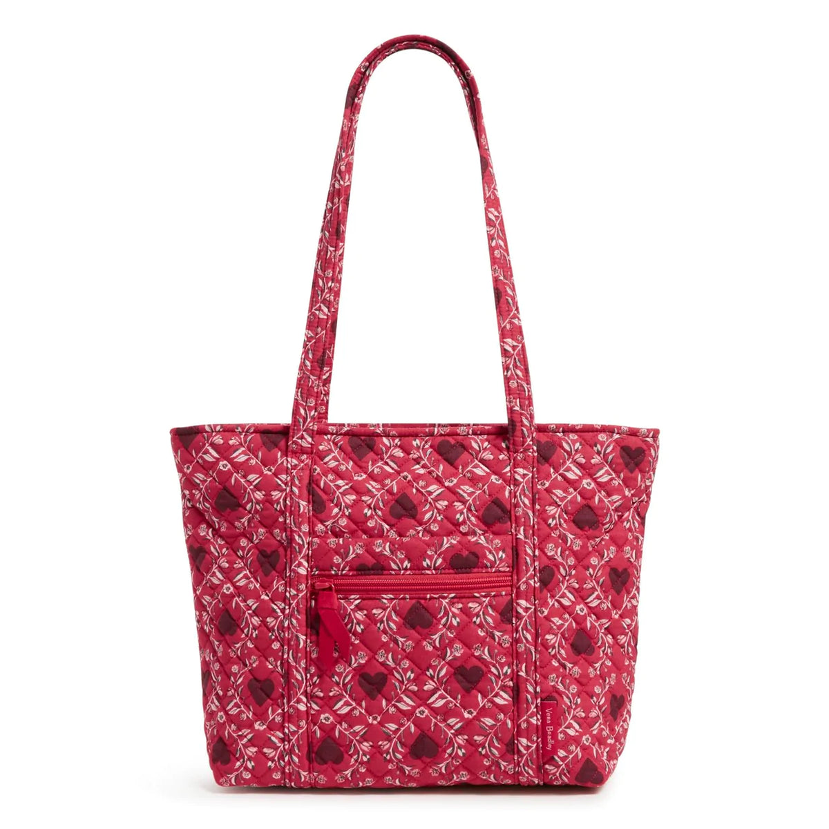 Small Vera Tote Bag In Imperial Hearts Red - Image 1 - Vera Bradley