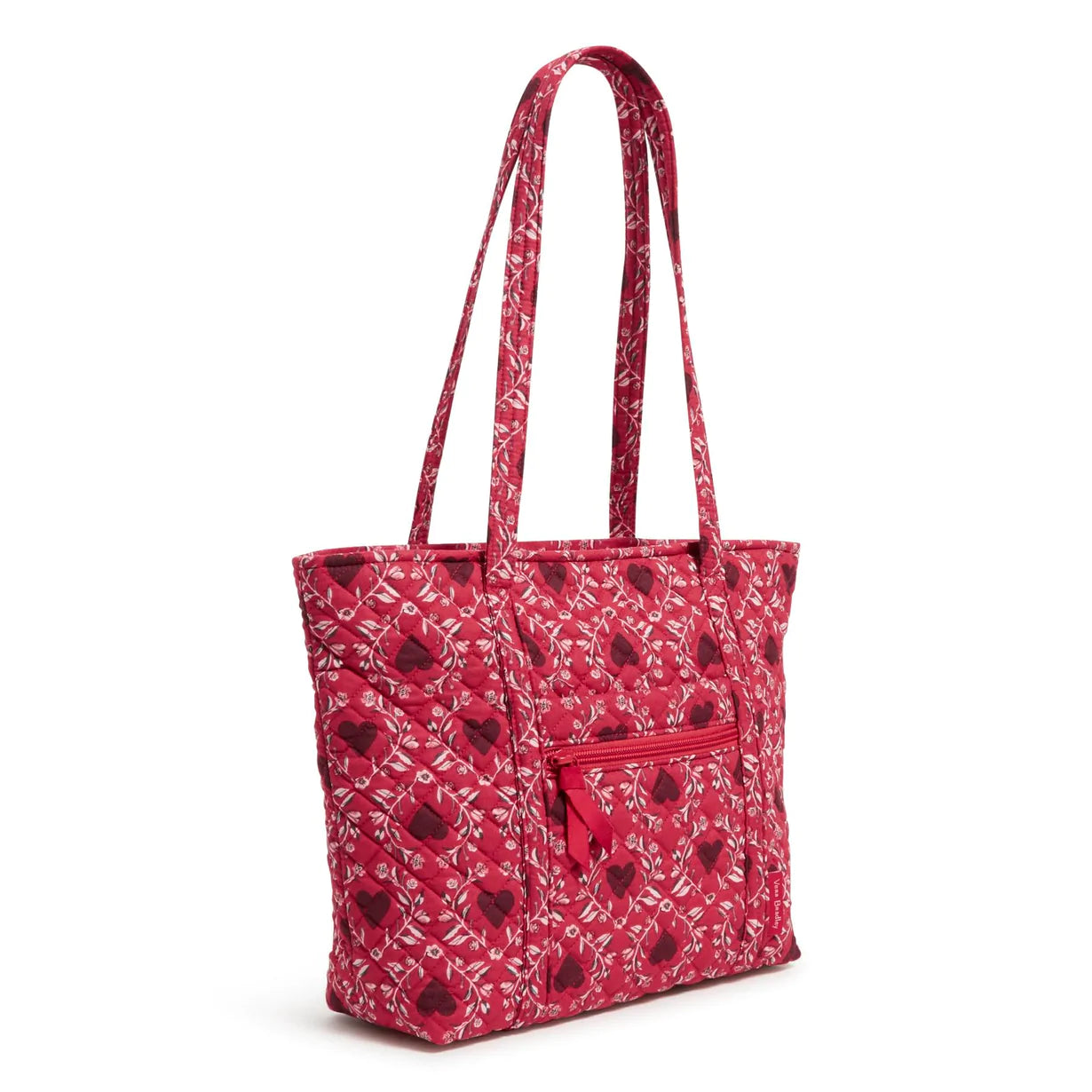 Small Vera Tote Bag In Imperial Hearts Red - Image 2 - Vera Bradley