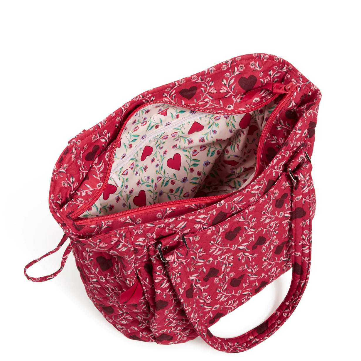 Glenna Satchel Bag In Imperial Hearts Red - Image 3 - Vera Bradley