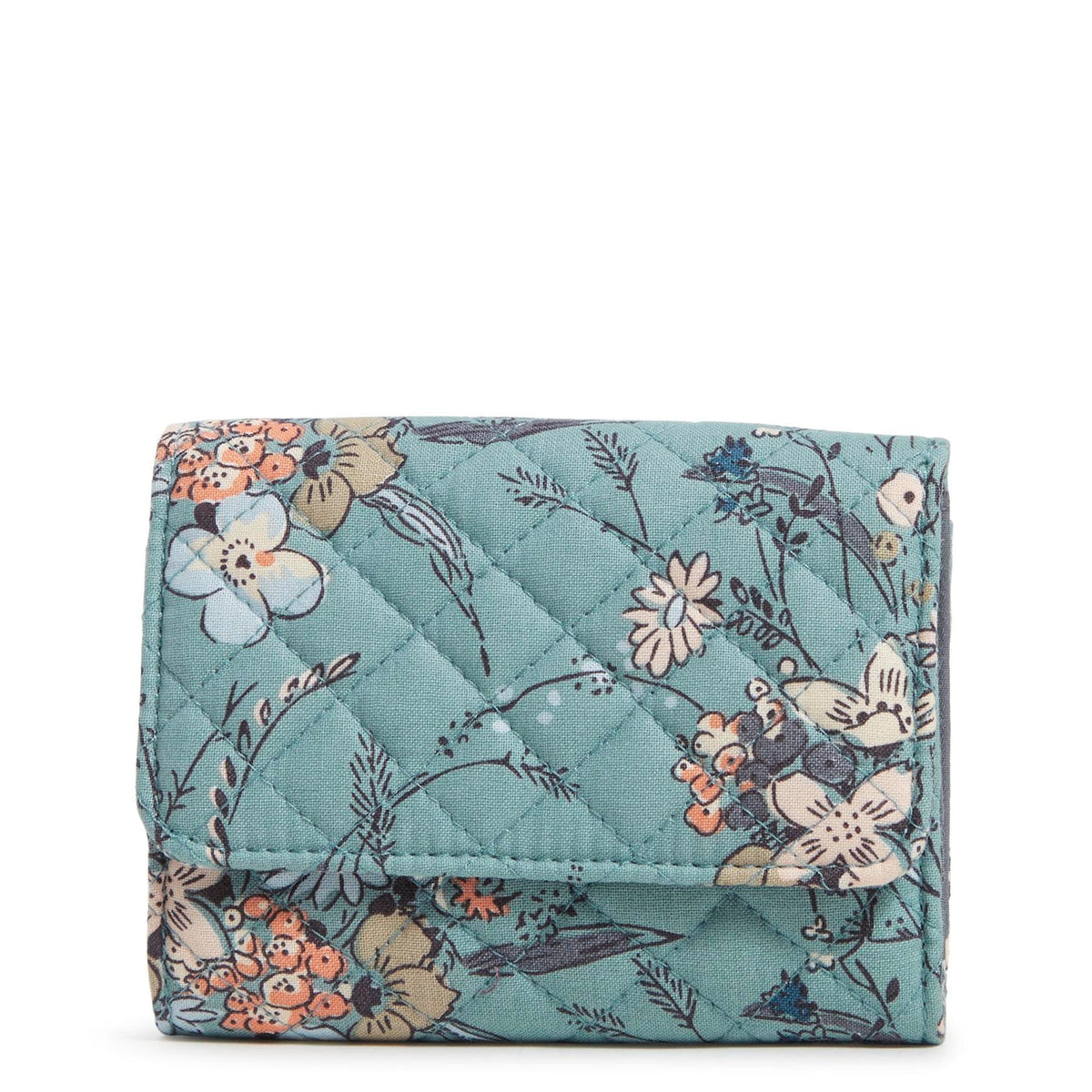 Vera Bradley RFID Riley Compact Wallet Sunlit Garden Sage.